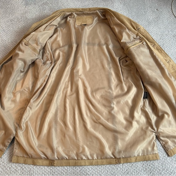 Vintage 90s Genuine Suede Leather Western Tan Jacket | Rodelli Uomo Retro Coats - Picture 6 of 14